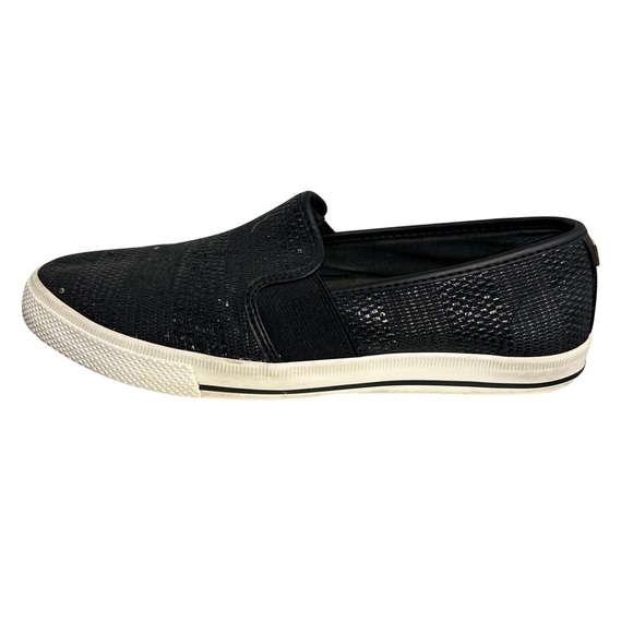Lauren Ralph Lauren Jinny Woven Slip-On Black Sneakers - Picture 1 of 11